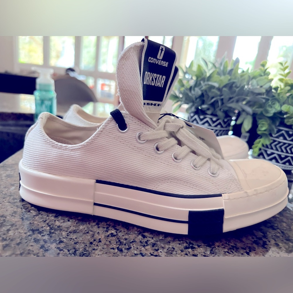 Rick Owen’s x Converse sneakers.  Black and white